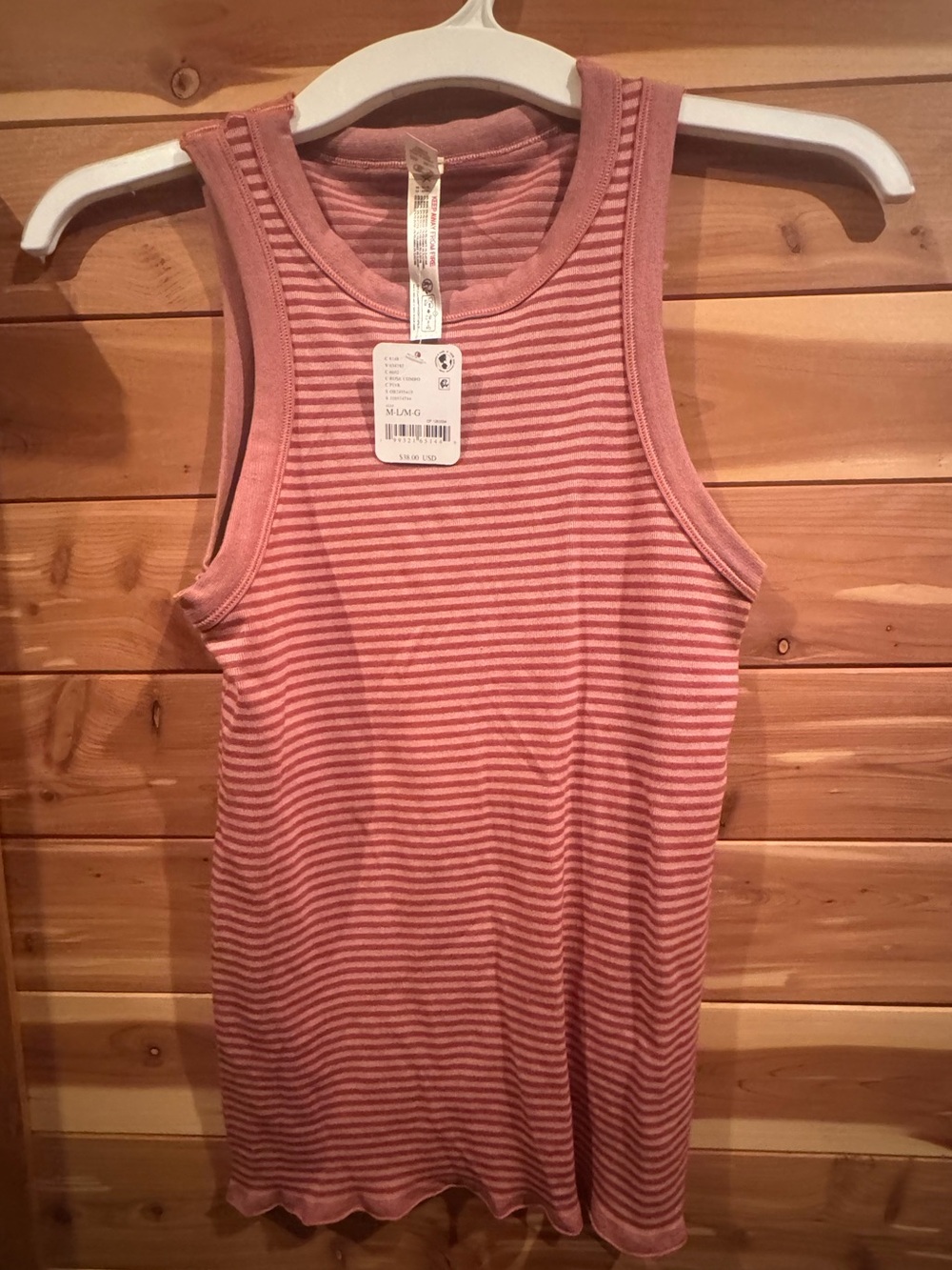 Free People so Soft Seamless Modal Striped Rose Tank Top